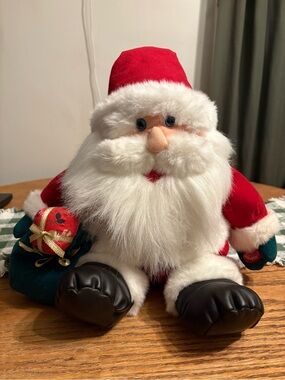 Fiesta Red & White Plush Santa with Black Boots
